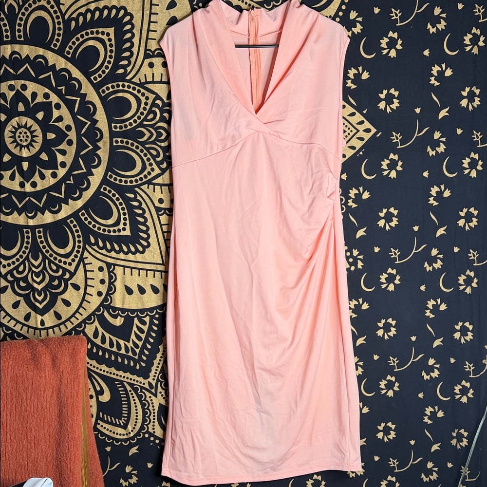 Elegant Pink Sleeveless Dress